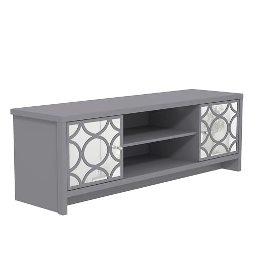 Galano Iris 2 Door TV Unit, Entertainment Centre for up to 60" TV, TV Stand Cabinet for Living Room, Large Storage