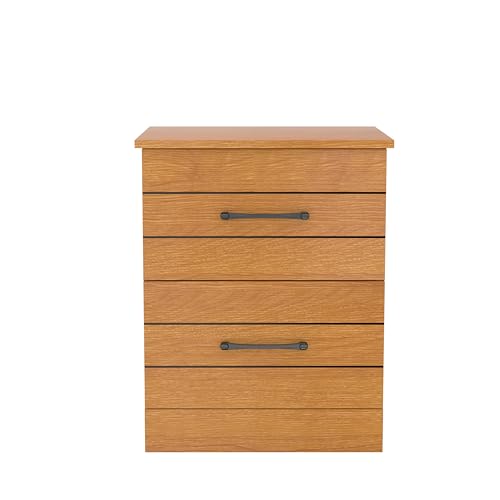 Galano Elis Nightstand, Bedside Table with Rustic Design Drawers, Night Stand for Bedroom, 2 Drawer Storage End Table, for Living Room, 15.75" D x 18.9" W x 23.62" H, Amber Walnut