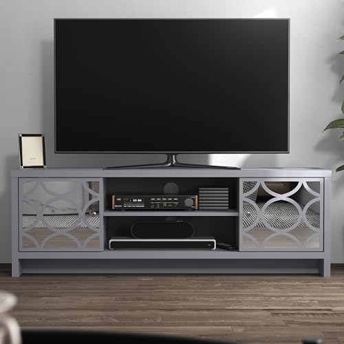 Galano Iris 2 Door TV Unit, Entertainment Centre for up to 60" TV, TV Stand Cabinet for Living Room, Large Storage