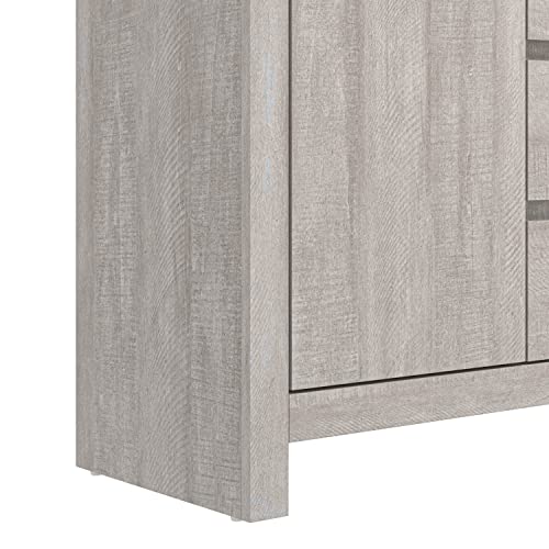 Galano Cubbot Sideboard mit 2 Türen und 3 Schubladen – Aufbewahrungsschrank mit 2 Türen und Schubladen – freistehender Schrank für Wohnzimmer und Flur