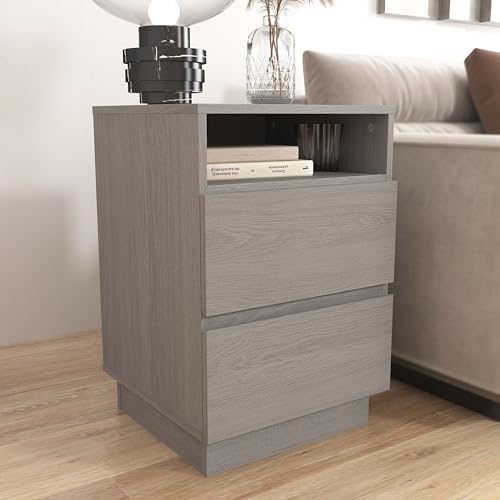 Galano Anderson 2 Drawer Side Table with Shelf - Storage Cabinet for Hallway - Entryway - Foyer - Living Room - Bedroom - Space Saving