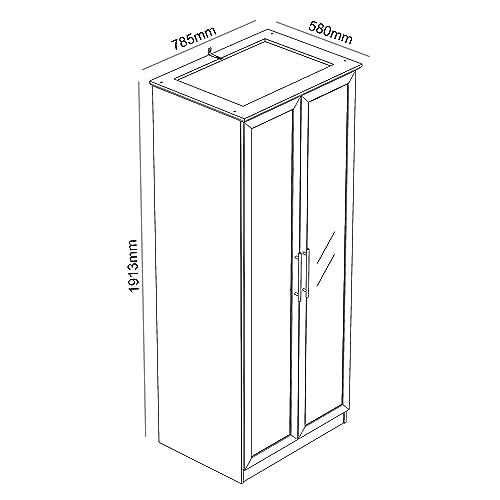 Galano Cleverton-Kleiderschrank – stilvoller und stabiler Kleiderschrank mit Stange und goldenem Metallgriff – Schlafzimmermöbel mit Kleiderstange