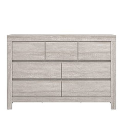 Galano Cubbot 3+4 Drawer Chest – Wide Chest of Drawers for Bedroom - Closet Organizers and Clothes Storage - Chest of Drawers for Bedroom, Living Room, Entryway, Hallway - Dusty Grey Oak