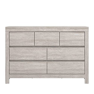 Galano Cubbot 3+4 Drawer Chest – Wide Chest of Drawers for Bedroom - Closet Organizers and Clothes Storage - Chest of Drawers for Bedroom, Living Room, Entryway, Hallway - Dusty Grey Oak