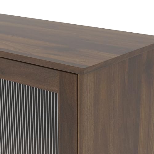 Galano Beverly Sideboard mit 2 Türen – Schubladenschrank für Wohnzimmer, Schlafzimmer oder Küche – freistehender Schrank für Wohnzimmer und Eingangsbereich – Walnuss