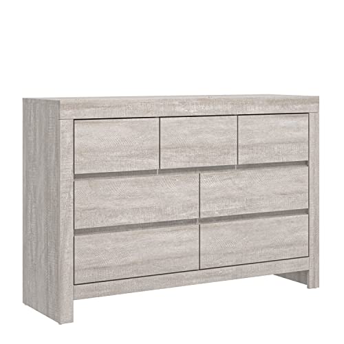 Galano Cubbot 3+4 Drawer Chest – Wide Chest of Drawers for Bedroom - Closet Organizers and Clothes Storage - Chest of Drawers for Bedroom, Living Room, Entryway, Hallway - Dusty Grey Oak