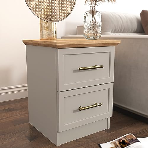 Galano Cleverton 2 Drawer Bedside Table - Stylish Side Table with Storage - Nightstands Bedroom Furniture - Organizers & Storage Cabinet for Hallway, Entryway or Livingrom