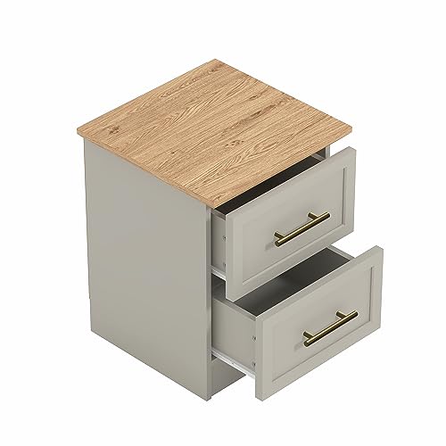 Galano Cleverton 2 Drawer Bedside Table - Stylish Side Table with Storage - Nightstands Bedroom Furniture - Organizers & Storage Cabinet for Hallway, Entryway or Livingrom