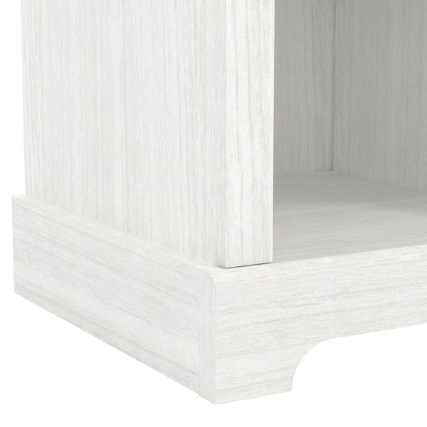 Galano Milan 1 Drawer Bedside Table - Stylish Side Table with Storage - Storage Cabinet for Hallway - Entryway or Bedroom (Pearl White Oak)