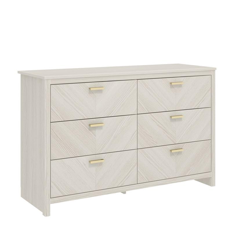 Galano Bonny 3+3 Drawer Chest - Chest of Drawers with Storage for Clothes - Organizers and Storage Cabinet for Hallway - Entryway or Living Room (Oak)