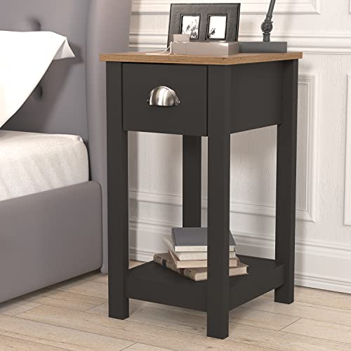 Galano Lilly Bedside Table - Stylish Bedside and Slim Bedside Table - Side Table with Storage - Organizers and Storage Cabinet for Hallway - Entryway or Bedroom