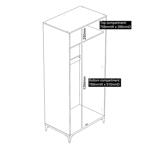 Galano Lawrence Kleiderschrank – Schlafzimmermöbel mit Kleiderstange