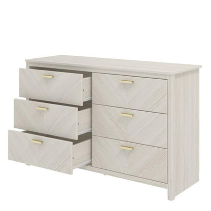 Galano Bonny 3+3 Drawer Chest - Chest of Drawers with Storage for Clothes - Organizers and Storage Cabinet for Hallway - Entryway or Living Room (Oak)