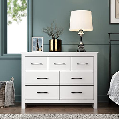 Galano Limestone 3+4 Drawer Chest - Chest of Drawer for Bedroom - Closet Organizers and Storage Cabinet for Hallway, Entryway (White)