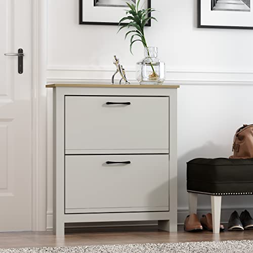 Galano Limestone Shoe Cabinet - 2 Door Shoe Storage Cabinet - Organizers and Storage Cabinet for Hallway - Entryway or Living Room