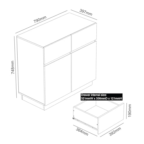 Galano Anderson Sideboard – Schrank-Aufbewahrungs-Organizer für Ihr Zuhause – Aufbewahrungs-Sideboard – verstellbare Regale