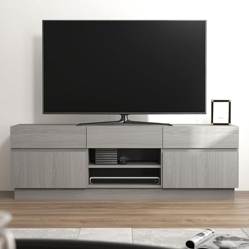 Galano Anderson TV Unit, Entertainment Centre for up to 60" TV, TV Unit with 2 Doors, TV Stand Cabinet for Living Room, Large Storage