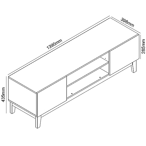 Galano Hanwell TV-Möbel mit 2 Türen, Entertainment-Center für Fernseher bis zu 65 Zoll, 139 cm TV-Möbel mit 2 Türen, TV-Ständerschrank für Wohnzimmer, viel Stauraum