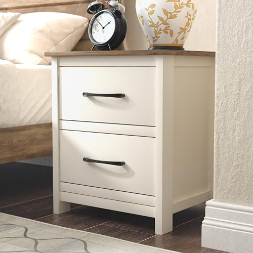 Galano Kellie 2 Drawer Bedside, Bedside Table with Drawer, Nightstand Lamp, End Table, Side Table, Drawer Glides, Engineered Wood, Ultra Fast Assembly and Tool-Free…