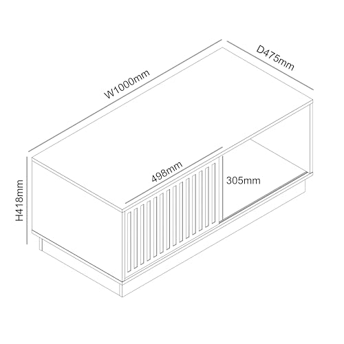 Galano Ryuki Coffee Table - Modern Distressed Oak Finish - Storage Cabinet for Entryway - Foyer - Living Room - Space Saving