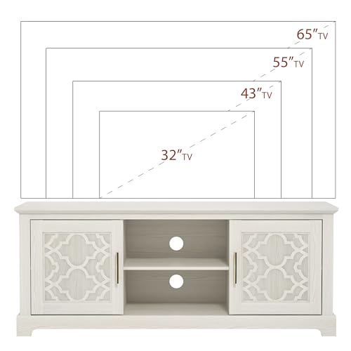 Galano Enfield Wide TV Unit, Entertainment Centre for up to 65" TV, 150cm TV Unit with 2 Doors, TV Stand Cabinet for Living Room, Large Storage