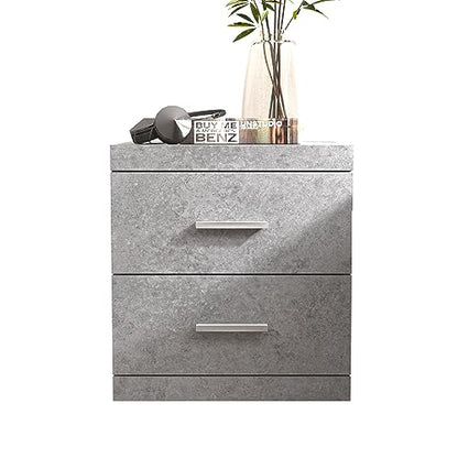 Galano Elis 2 Drawer Nightstand, Bedside Table, Night Stand for Bedroom, End Table, Sofa Side Table for Living Room, 15.8" D x 18.9" W x 23.6" H, Dusty Grey Oak