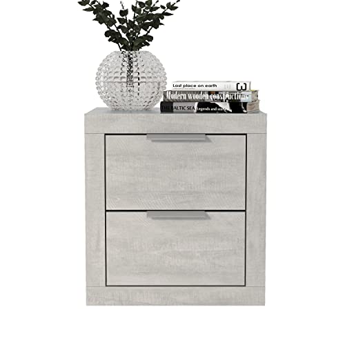 Galano Harlowin Nightstand - Bedside Table Bedroom - Bedside Cabinet - Spacious Storage End Table - Sofa Side Table - Side Table for Bedroom - Easy Assembly - Dusty Grey Oak