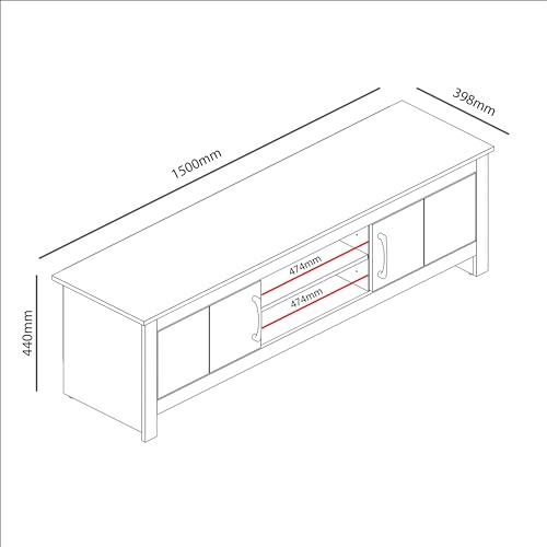 Galano Limestone Wide TV-Möbel – Entertainment-Center für Fernseher bis zu 65 Zoll – TV-Möbel mit 2 Türen