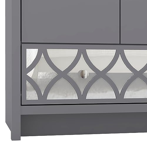 Galano Iris 2 Door 1 Drawer Wardrobe - Bedroom Furniture Unit with Hanging Rail Storage and Drawer, Wardrobe Storage Organizer - Grey