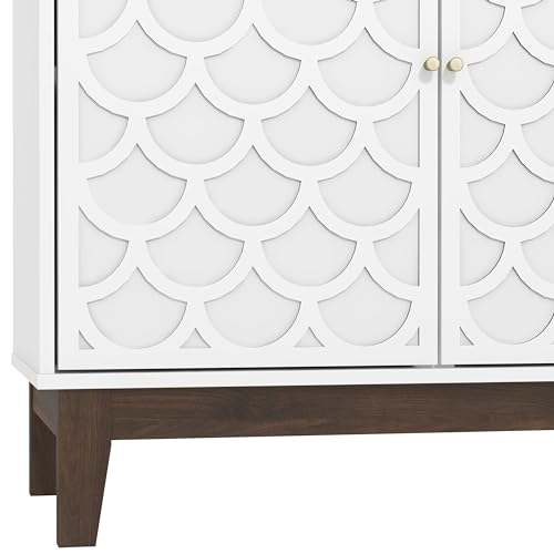 Galano Trafford Sideboard mit 2 Türen – Schubladenschrank für Wohnzimmer, Schlafzimmer oder Küche (Trafford, weiß)