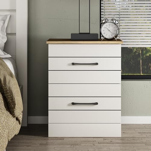 Galano Elis 2 Drawer Bedside, Bedside Table with Drawer, Nightstand Lamp, End Table, Side Table, Drawer Glides, Engineered Wood, Ultra Fast Assembly and Tool-Free