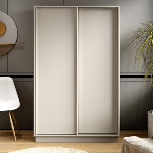 Galano 2 Door Sliding Wardrobe - Space Saving Stylish and Sturdy 2 Door Wardrobe - Bedroom Furniture Unit with Hanging Rail Storage