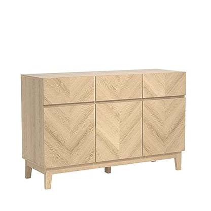 Galano Hanwell 2 Door 2 Drawer Sideboard - Cabinet Storage Organizer for Your Home - Storage Sideboard - Adjustable Shelves (Oslo Oak)