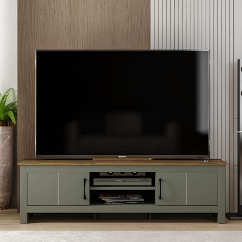 Galano Limestone Wide TV Unit - Entertainment Centre for up to 65" TV - TV Unit with 2 Doors