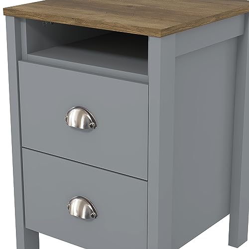 Galano Gina 2pcs Bedside Table - Stylish Side Table with Storage - Nightstands Bedroom Furniture - Organizers & Storage Cabinet for Hallway, Entryway or Livingroom