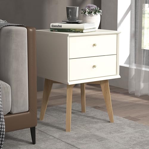 Galano Abby Bedside Table - Stylish 2 Drawer Bedside - Side Table with Storage - Storage Cabinet for Hallway - Entryway or Bedroom