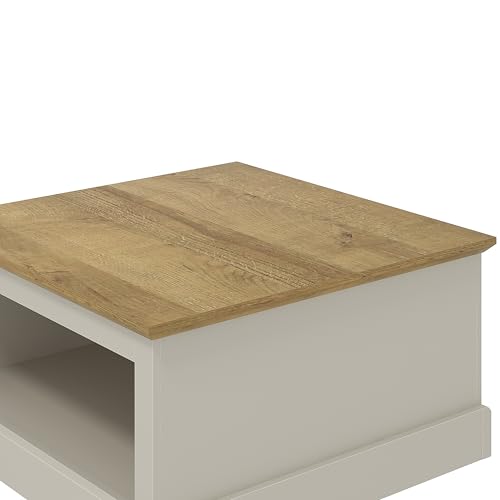 Galano Sufy Square Coffee Table - Engineered Wood Storage Cabinet, Square Living Room Table with Storage - D79 x W79 x H41cm