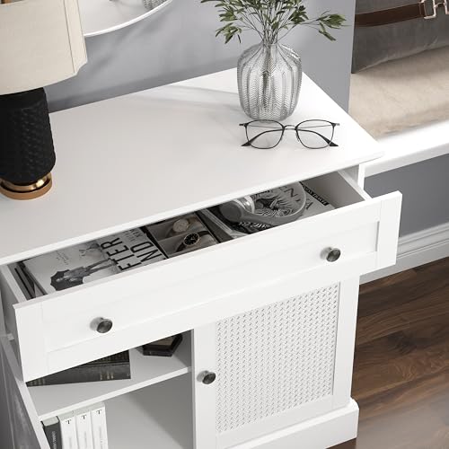 Galano Catalina Sideboard – Rattanschrank, Aufbewahrungs-Organizer – Sideboard mit verstellbarem Regal für Wohnzimmer, Schlafzimmer oder Küche