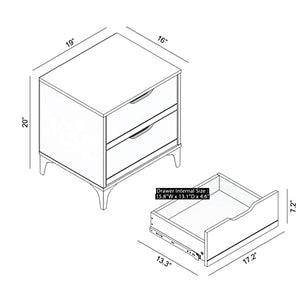 Galano Lilay Nightstand - Bedside Table Bedroom - Bedside Cabinet - Spacious Storage End Table - Sofa Side Table - Side Table for Bedroom - Easy Assembly - Dusty Grey Oak