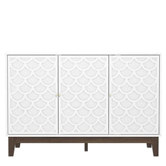 Galano Trafford 3 Door Sideboard - Storage Drawer Cabinet for Living Room, Bedroom, or Kitchen (Trafford, White)