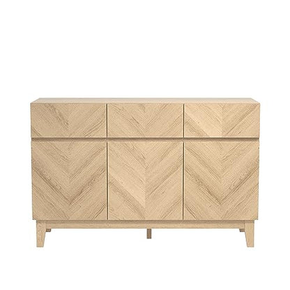 Galano Hanwell 2 Door 2 Drawer Sideboard - Cabinet Storage Organizer for Your Home - Storage Sideboard - Adjustable Shelves (Oslo Oak)