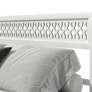 Galano Candence Queen Metal Platform Bed Frame, Steel Slat Support, No Box Spring Needed, Easy Assembly, White