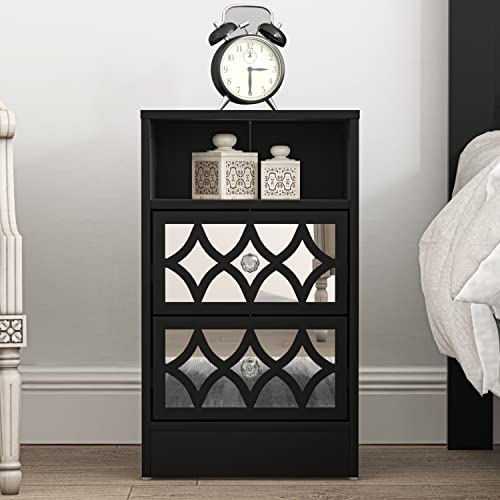 Galano Bowen 2 Drawer Bedside Table, Stylish Side Table, Organizers and Storage Cabinet for Hallway, Entryway or Bedroom