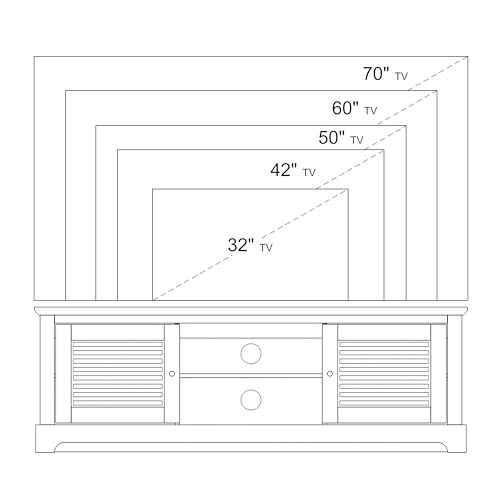 Galano Milan Wide TV-Möbel, Entertainment-Center für Fernseher bis zu 65 Zoll, 150 cm TV-Möbel mit 2 Türen, TV-Ständerschrank fürs Wohnzimmer, viel Stauraum