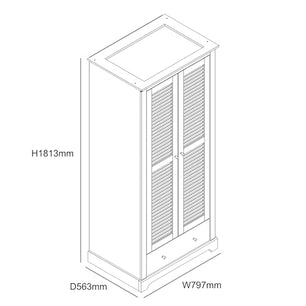 Galano Milan 2 Door 1 Drawer Wardrobe - Bedroom Furniture Unit with Hanging Rail Storage and Drawer, Wardrobe Storage Organizer