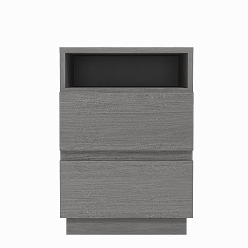 Galano Anderson 2 Drawer Side Table with Shelf - Storage Cabinet for Hallway - Entryway - Foyer - Living Room - Bedroom - Space Saving