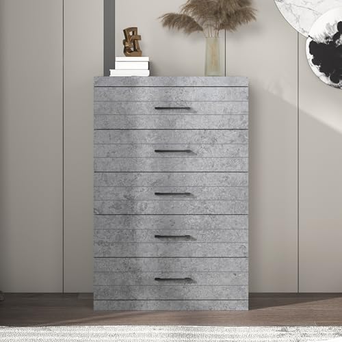 Galano Hamsper 6 Drawer Dresser with Interlock Drawer Feature, Deep Drawers for Closet Organizer, Ultra Fast Assembly, 16.14" D x 46.46" W x 31.02" H, Dusty Grey Oak