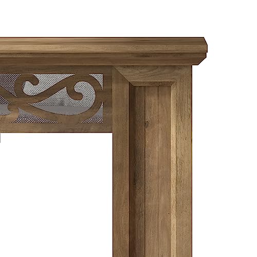 Galano Plunto Console Table - Bookshelf with Storage - Entryway Table - Living Room Tables - Living Room Furniture - Side Table - End Table - Easy Assembly - Knotty Oak with Ivory