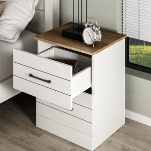 Galano Elis 2 Drawer Bedside, Bedside Table with Drawer, Nightstand Lamp, End Table, Side Table, Drawer Glides, Engineered Wood, Ultra Fast Assembly and Tool-Free