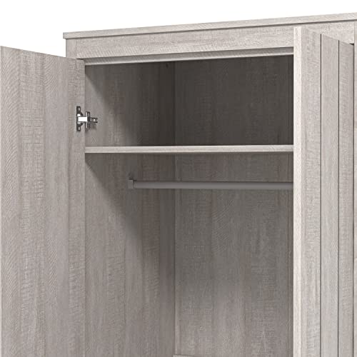 Galano Bristol 2 Door Wardrobe – Bedroom Furniture Unit with Hanging Rail Storage for Clothes Hanging Bedroom Storage - Engineered Wood - ‎54.5 x 77 x 180.5 cm